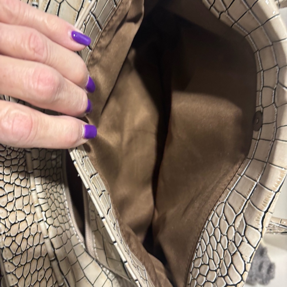 Y2K❤️Govali Crocodile-Embossed Cream Handbag - Picture 10 of 11